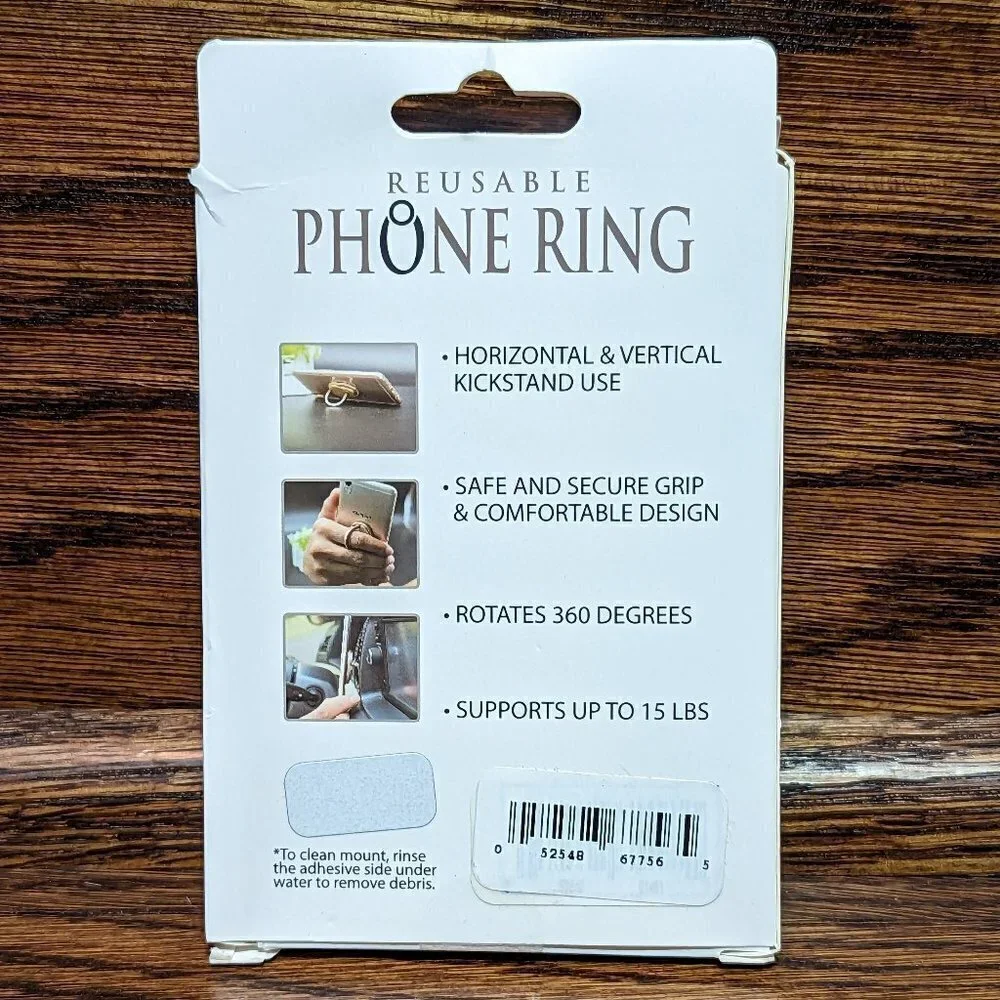 Reusable rose gold tone phone ring and kickstand NIB